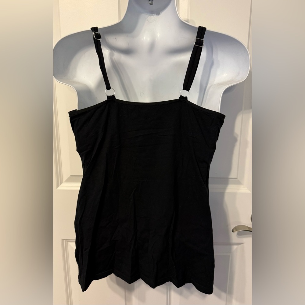 Elegant Black Women's Tank Top - Picture 2 of 5